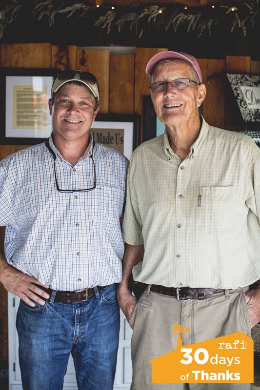 Russ Vollmer (left) and father John Vollmer of Vollmer Farm. Photo by Brandon Yow.