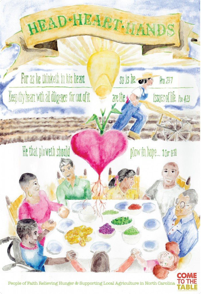 "Head, Heart and Hands" by Artist Antonio Livingston for 2015 Come to the Table conference series theme