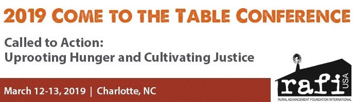 2019 Come to the Table Conference Banner