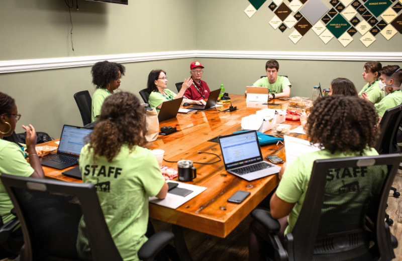 RAFI STAFF sit down to plan a response the day after Hurricane Helene hit.