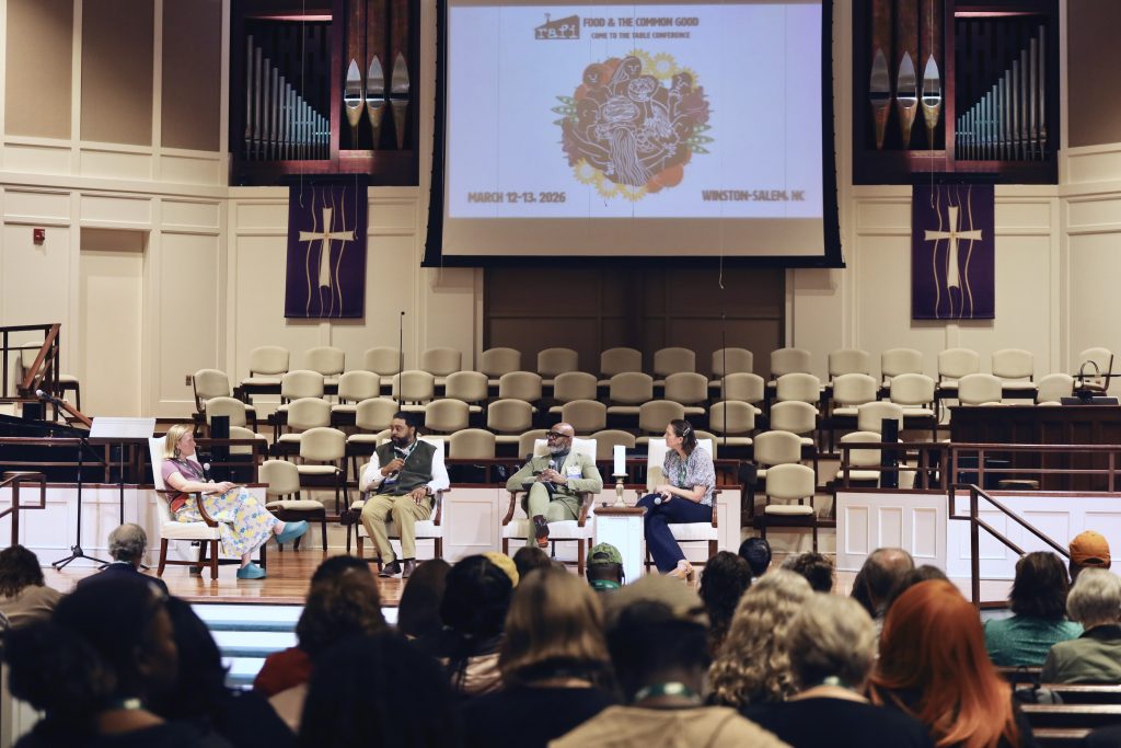 A packed sanctuary for the Food & The Common Good Panel from RAFI's 2026 Come to the Table Conference